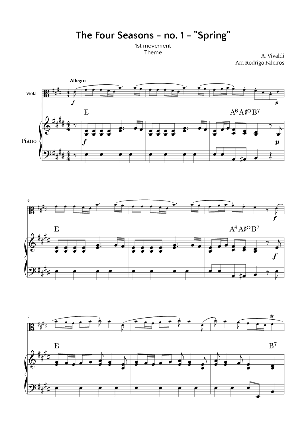 The Four Seasons - Spring (arr. Rodrigo Faleiros)