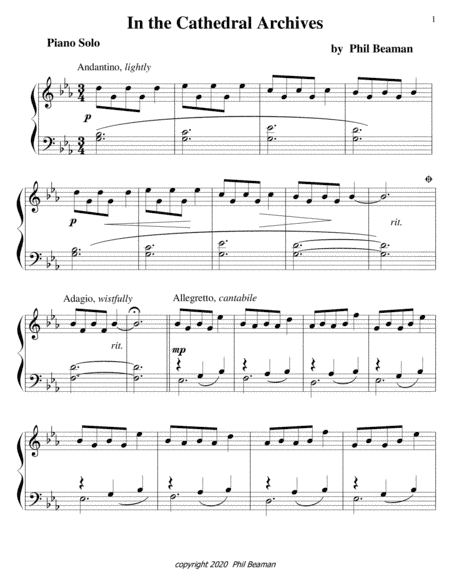 In the Cathedral Archives-piano solo