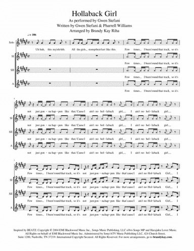 Hollaback Girl (arr. BK Riha / Brandy Kay Riha)