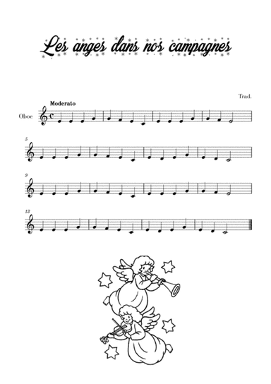 Les anges dans nos campagnes (for Oboe) (arr. Cadenza Editions)