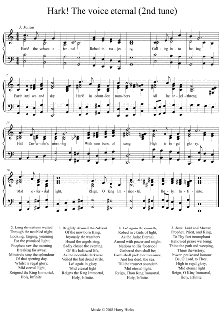 Hark! the voice eternal. Another tune for this wonderful old hymn.
