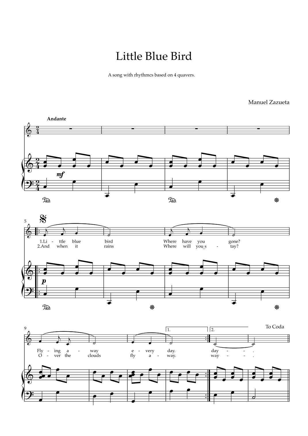 Little Blue Bird - C major