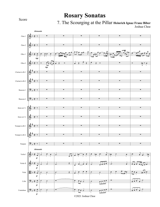 Rosary Sonatas: The Scourging at the Pillar (arr. Joshua Choe)
