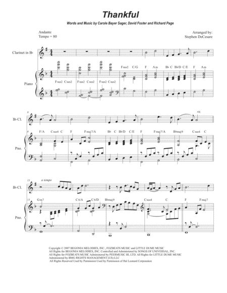 Thankful (arr. Stephen DeCesare)