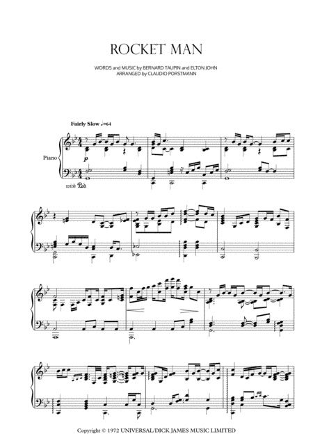 Rocket Man (i Think It's Gonna Be A Long Long Time) (arr. Claudio Porstmann)
