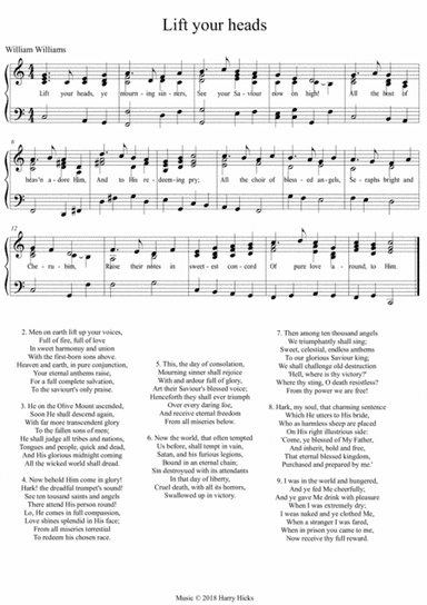Lift up your heads. A new tune to this wonderful William Williams hymn.