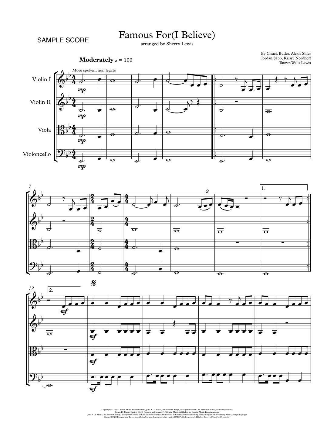 Famous For (i Believe) (arr. Sherry Lewis)
