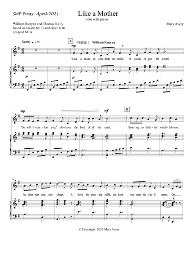 Like a Mother vocal solo with piano