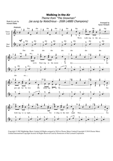 Walking In The Air (arr. Karen Penketh)