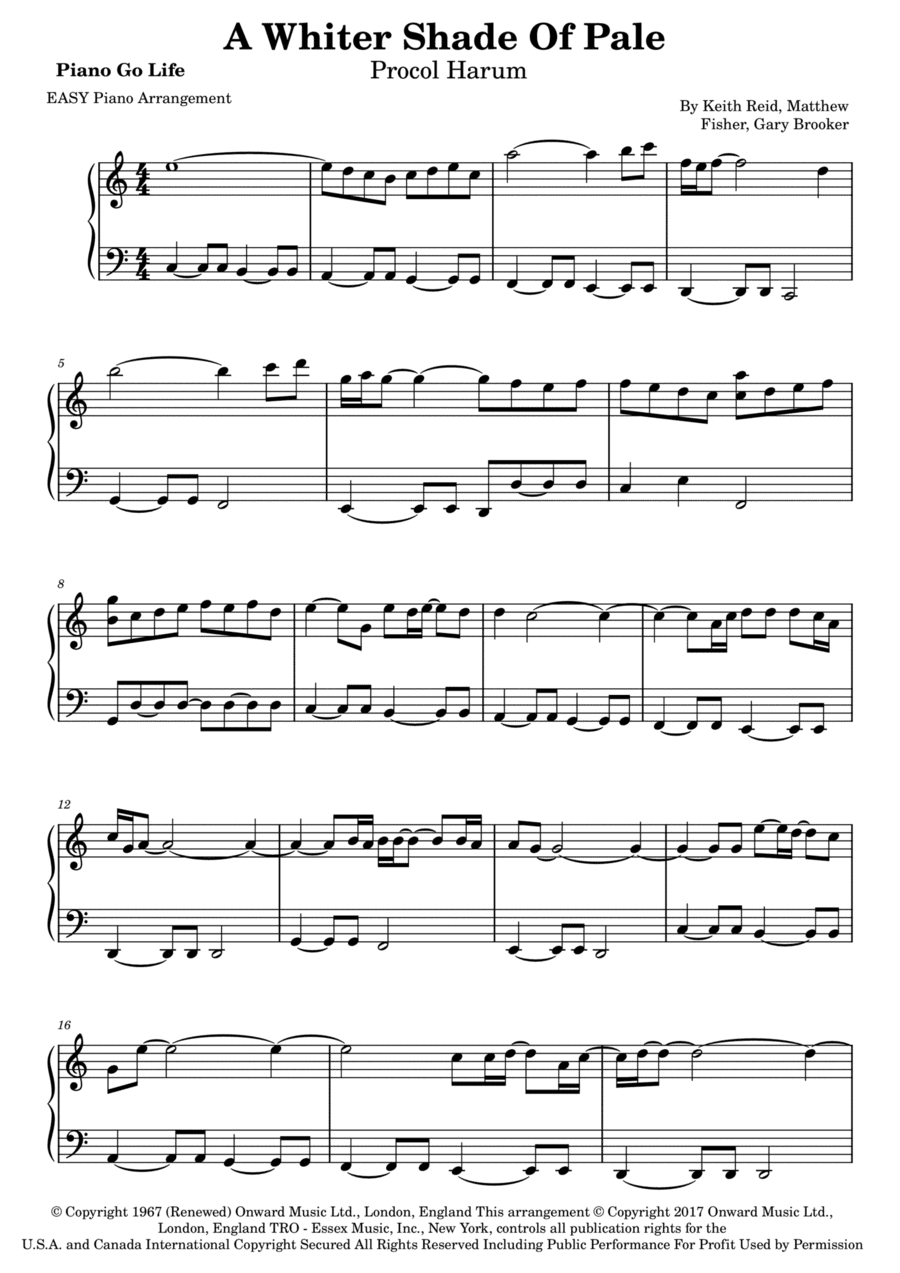 A Whiter Shade Of Pale (arr. Piano Go Life)