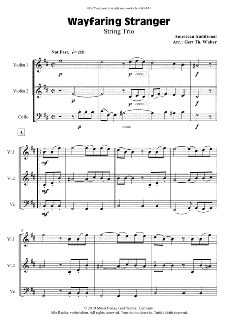 Wayfaring Stranger (arr. Gert Th. Walter)