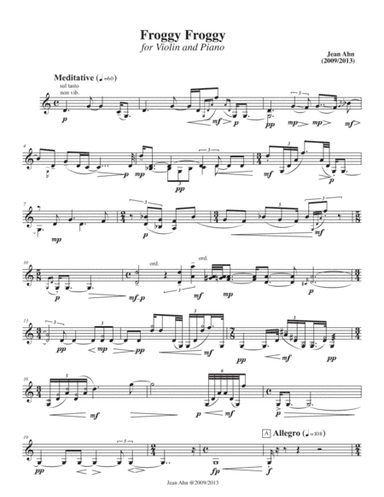 Froggy, Froggy for violin and piano, violin part