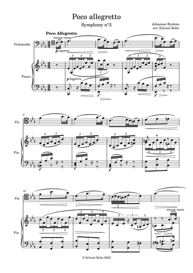 Poco allegretto - Symphony no. 3 (arr. Sylvain Boltz)
