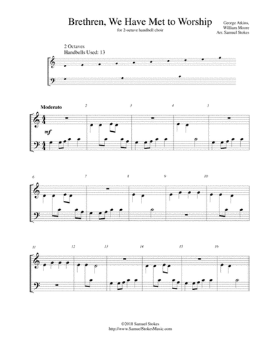Brethren, We Have Met to Worship (Christians, We Have Met to Worship) - for 2-octave handbell choir (arr. Samuel Stokes)