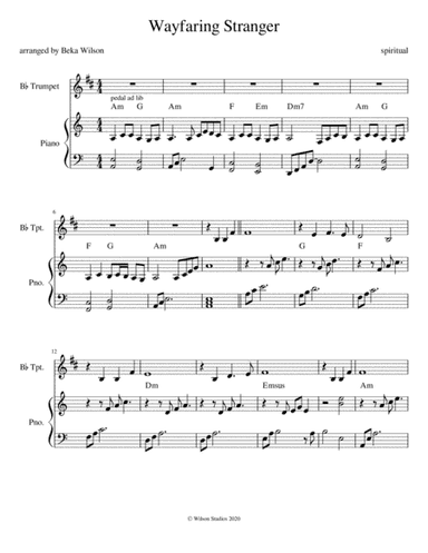 Wayfaring Stranger (arr. Beka Wilson)