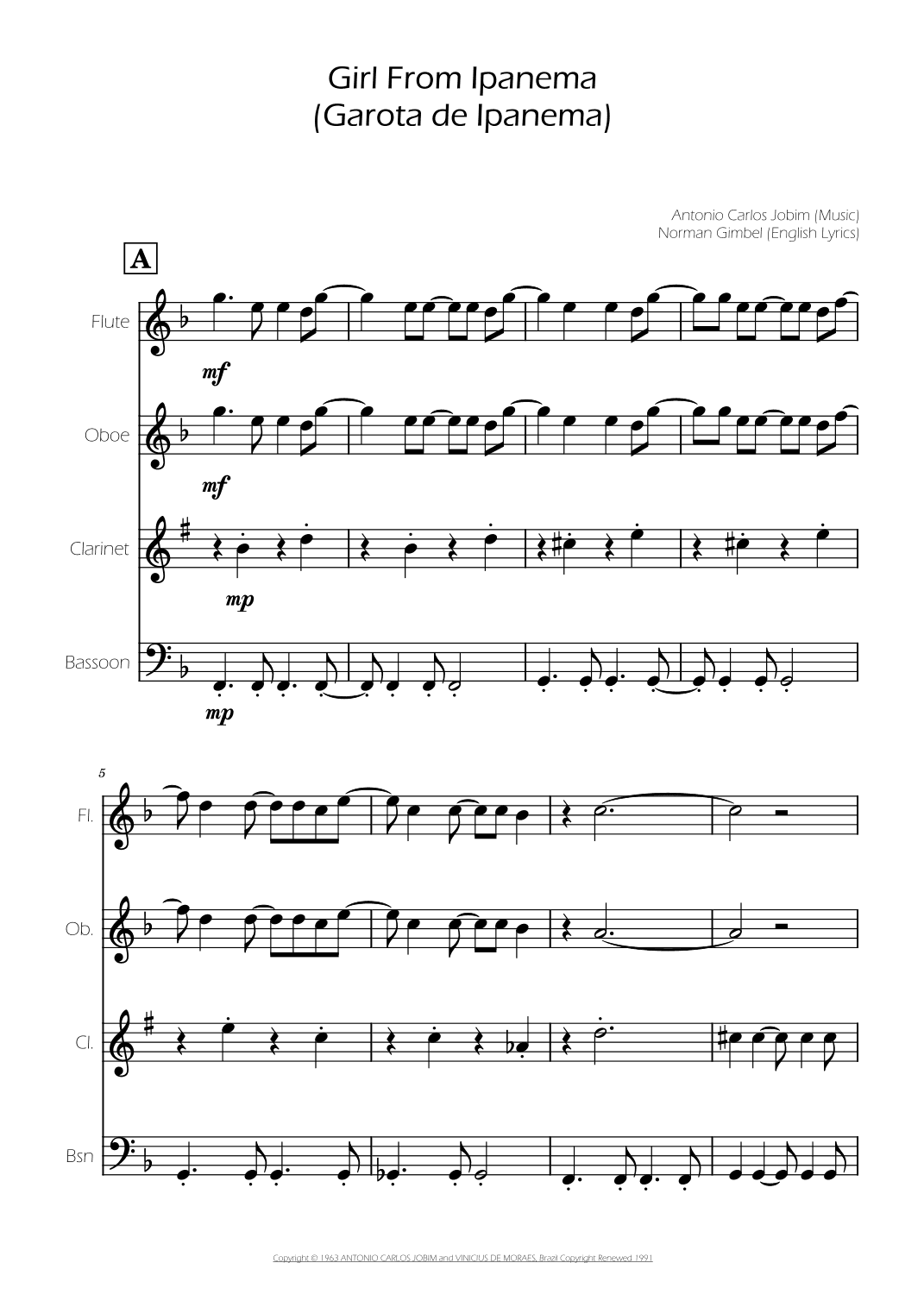 The Girl From Ipanema (garôta De Ipanema) (arr. Ygor Nunes)