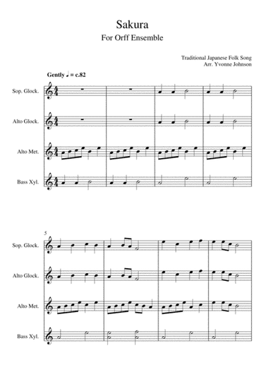 Sakura - For Orff Ensemble (arr. Yvonne Johnson)