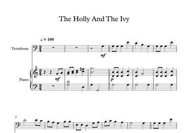 The Holly And The Ivy (Trombone + Piano) (arr. Digital Book Music)