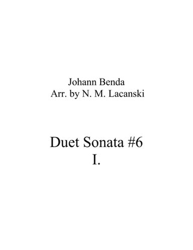 Duet Sonata #6 Movement 1 Andante (arr. Nick Lacanski)