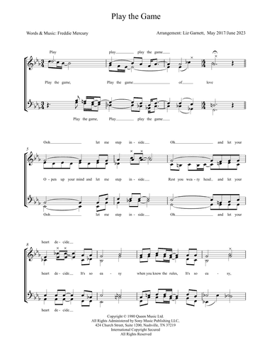 Play The Game (arr. Liz Garnett)