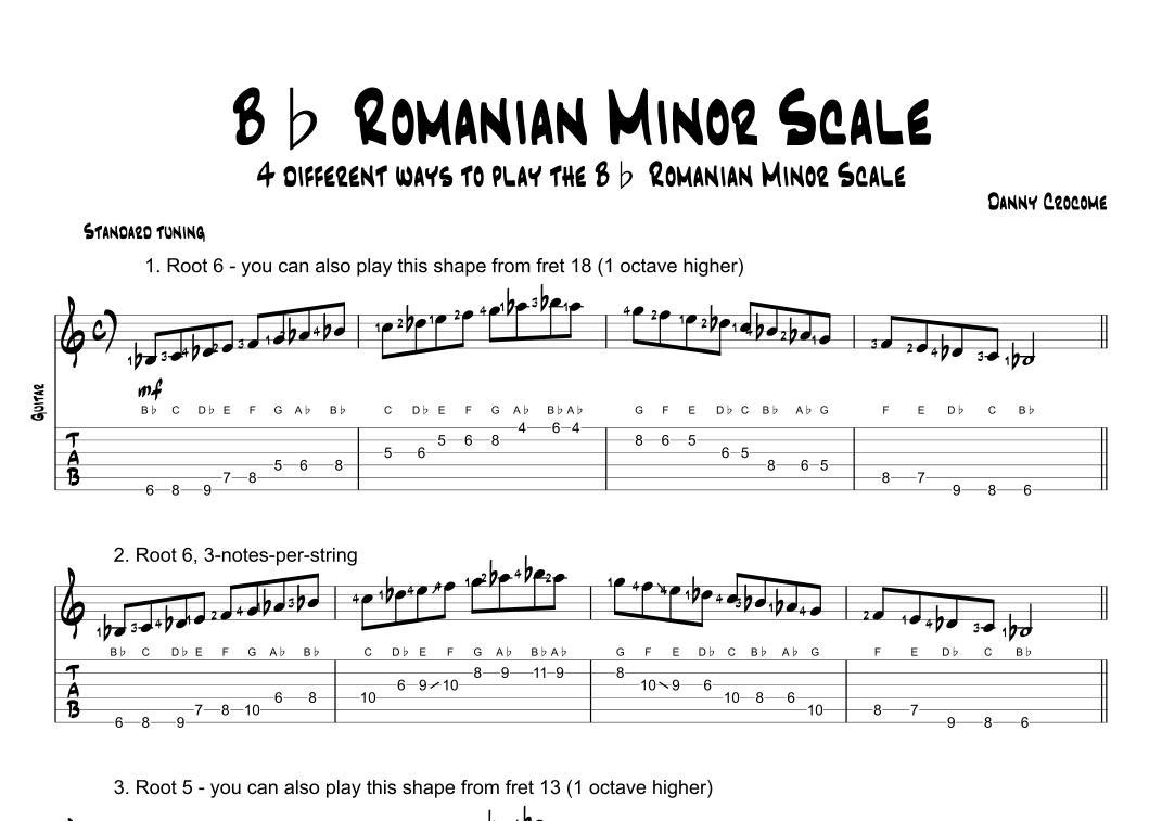 Bb Romanian Minor Scale (4 Ways to Play)