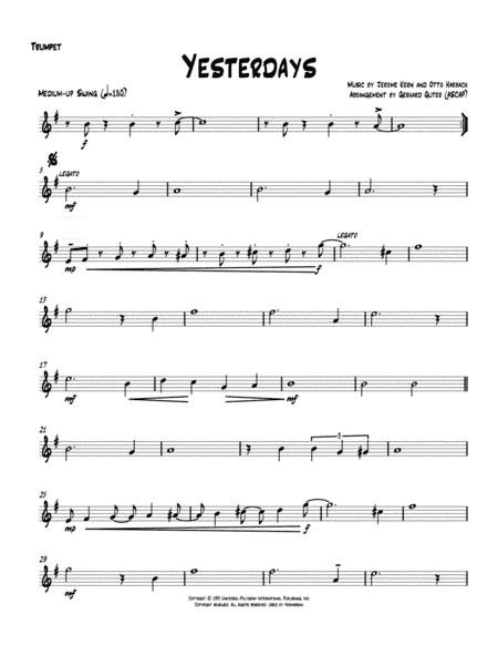 Yesterdays (arr. Gerhard Guter)