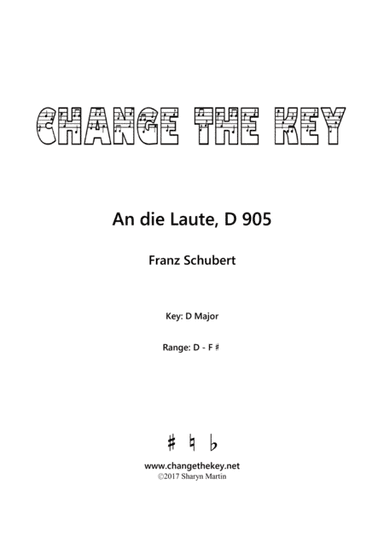 An die Laute - D Major (arr. Change the Key)