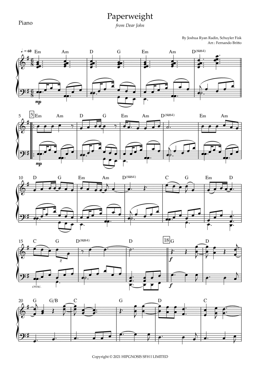 Paperweight (arr. Fernando Britto)