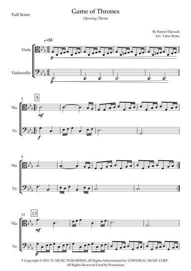 Game Of Thrones (arr. Fabio Britto)