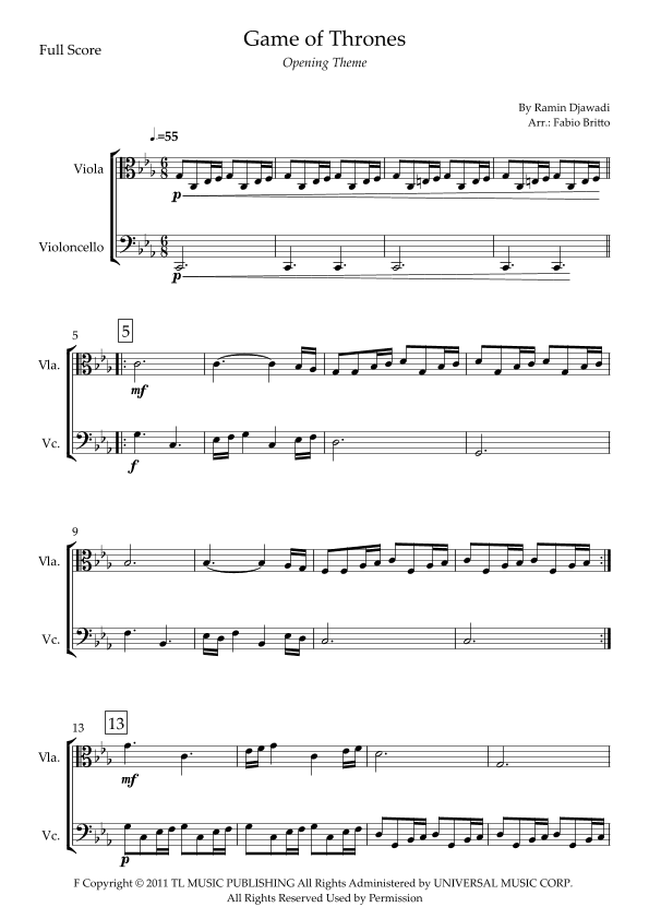 Game Of Thrones (arr. Fabio Britto)