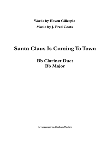 Santa Claus Is Comin' To Town (arr. Abraham Maduro)