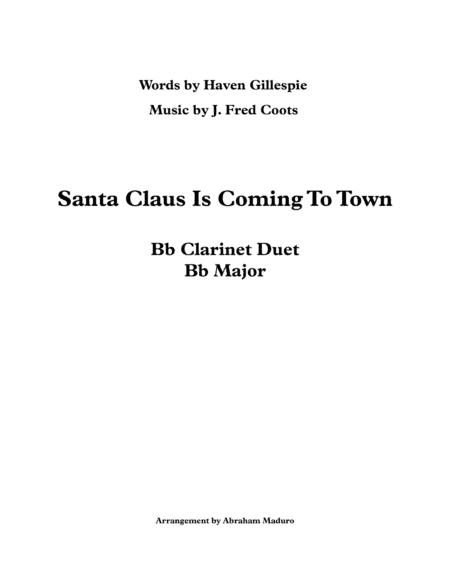 Santa Claus Is Comin' To Town (arr. Abraham Maduro)