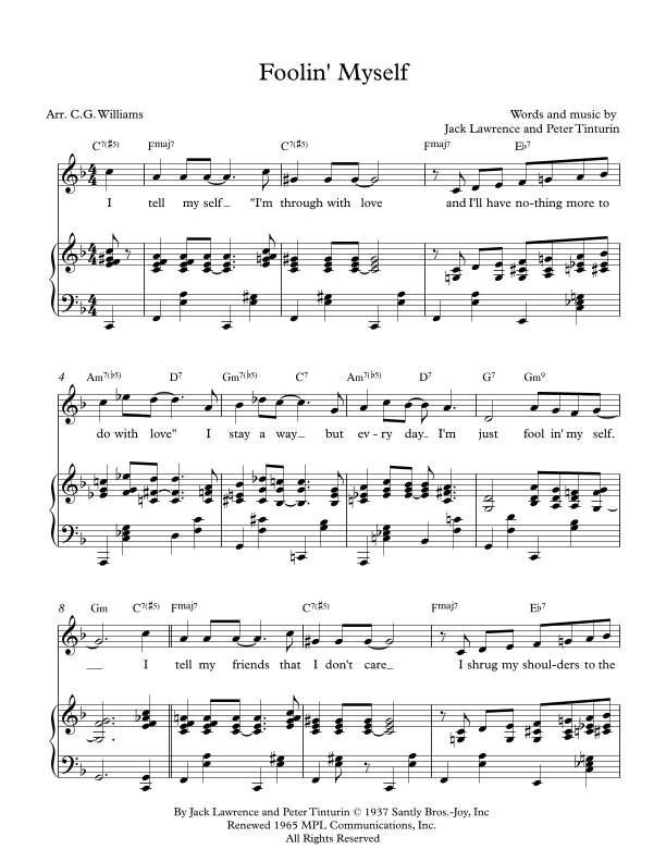 Foolin' Myself (arr. Christopher Williams)