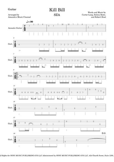 Kill Bill (arr. Amanda's Music Channel)