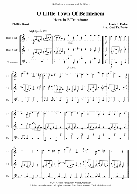 O Little Town Of Bethlehem (arr. Gert Th. Walter)