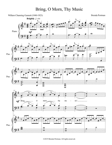 Bring, O Morn, Thy Music (SATB/piano) - Brenda Portman