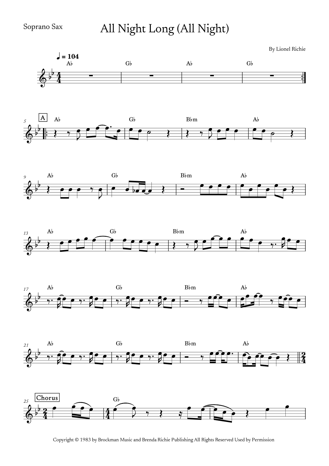 All Night Long (all Night) (arr. Zedas Couve)