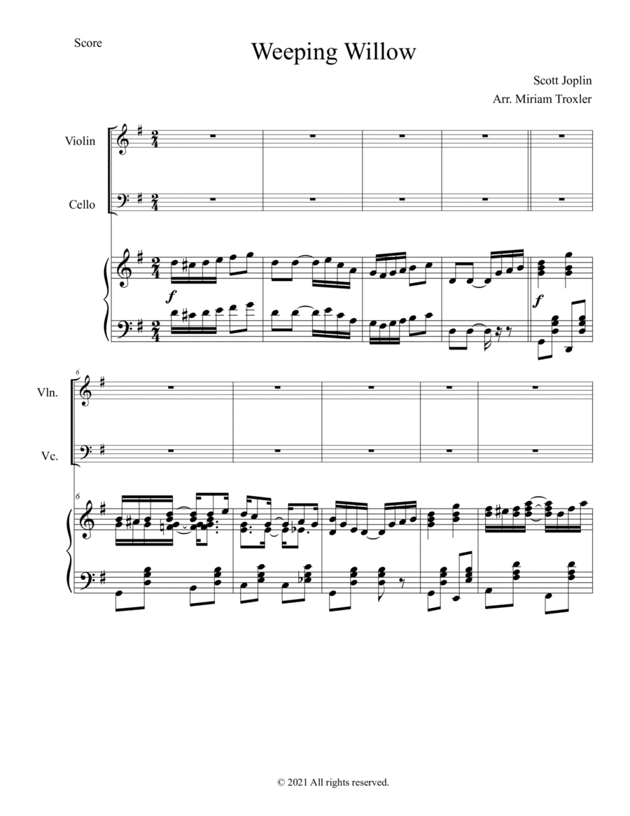 Weeping Willow Piano Trio (arr. Miriam Troxler)
