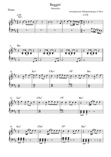 Beggin' (arr. Melquisedeque C.Silva)