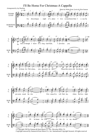 I'll Be Home For Christmas (arr. Jay Dearling)