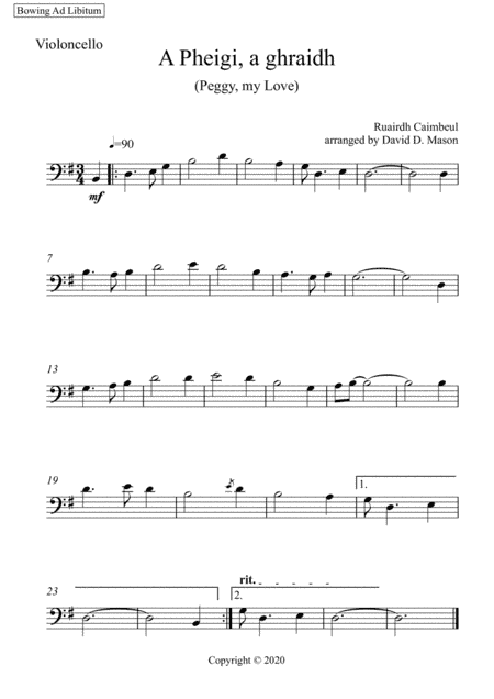 A Pheigi, a ghraidh (Peggy My Love) (arr. David D. Mason)