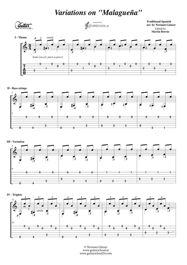 10 Levels of Malaguena (arr. Norman Gänser - www.guitarschool.at)