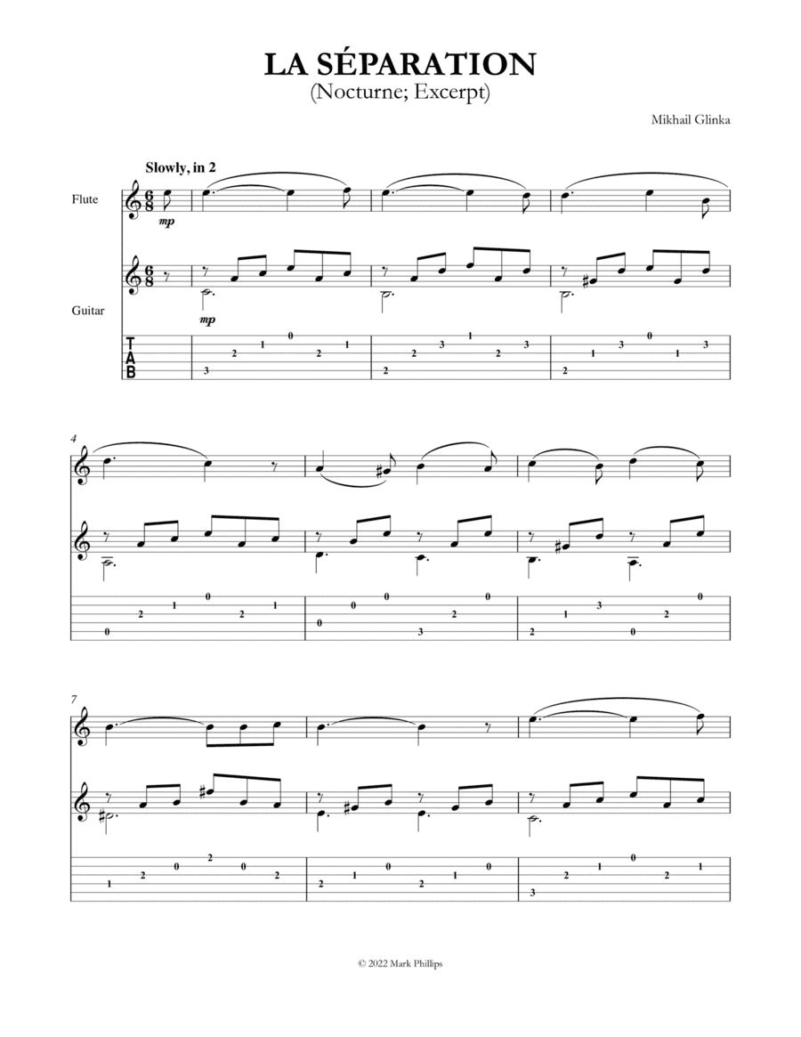 La se´paration (Nocturne) (arr. Mark Phillips)