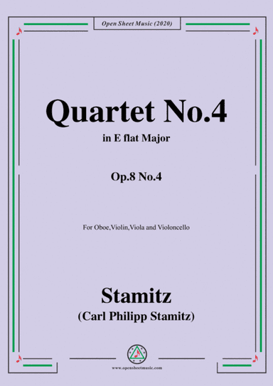 Stamitz-Quartet No.4 in E flat Major,Op.8 No.4,for Ob,Vln,Vla&VC (arr. MSM)
