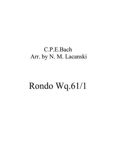 Rondo Wq.61/1 (arr. Nick Lacanski)