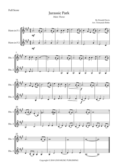 Jurassic Park Iii (arr. Fernando Britto)