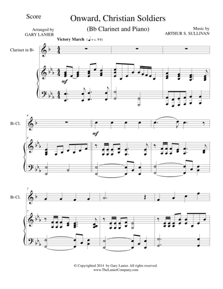 ONWARD, CHRISTIAN SOLDIERS (Bb Clarinet/Piano and Clarinet Part) (arr. Gary Lanier)