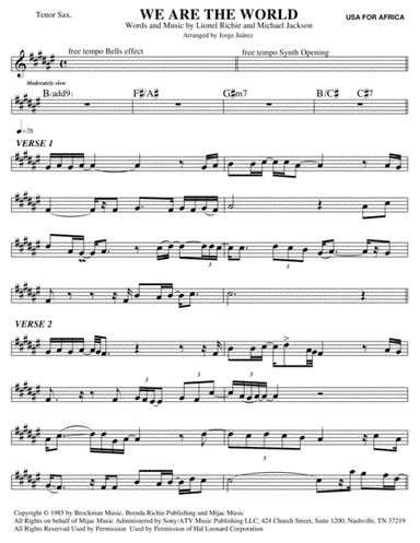 We Are The World (arr. Jorge Juárez)
