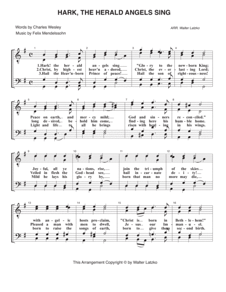 HARK, THE HERALD ANGELS SING (arr. Walter Latzko)