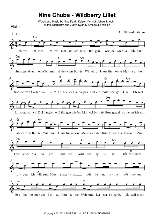 Wildberry Lillet (arr. Michael Habrom)